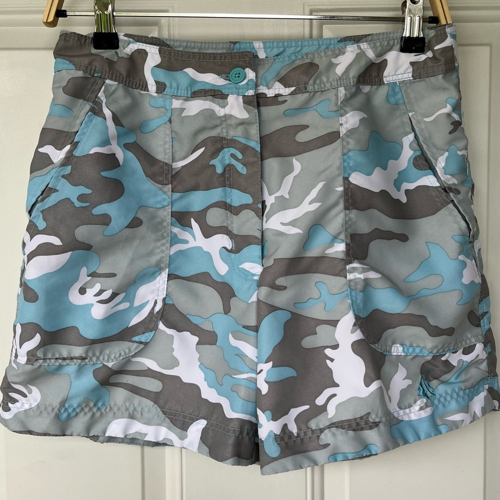 Guy Harvey Women's Camouflage Shorts - Blue, Gray, White